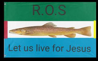 A mockup of the custom flag 'Rebuls of society flag' on a white background