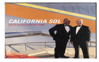A mockup of the custom flag 'California Sol flag' on a white background