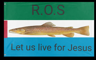 A mockup of the custom flag 'Rebuls of society flag' on a white background