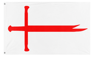 A mockup of the custom flag 'Flag of Shia England flag' on a white background