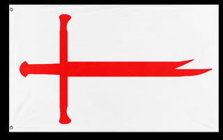 A mockup of the custom flag 'Flag of Shia England flag' on a white background
