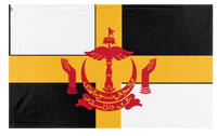 A mockup of the custom flag 'Internatinoal rebellion of brunei flag' on a white background