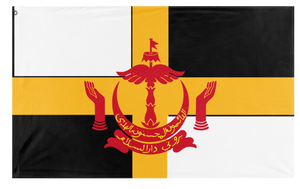 A mockup of the custom flag 'Internatinoal rebellion of brunei flag' on a white background