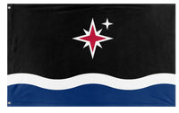 A mockup of the custom flag 'Grand Union of Grand Manan flag' on a white background