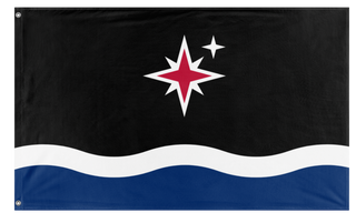 A mockup of the custom flag 'Grand Union of Grand Manan flag' on a white background