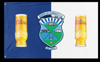 A mockup of the custom flag 'new flag' on a white background