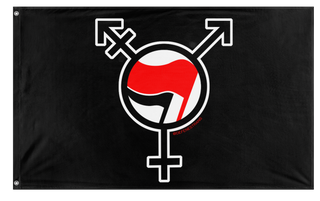 A mockup of the custom flag 'TRANSTIFA flag' on a white background