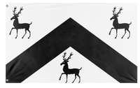 A mockup of the custom flag 'ROGERS.CREST flag' on a white background