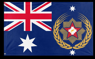 A mockup of the custom flag 'Australasia flag' on a white background