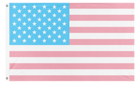 A mockup of the custom flag 'Trans American flag' on a white background