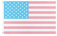 A mockup of the custom flag 'Trans American Flag' on a white background