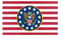 A mockup of the custom flag 'Kingdom of Americana flag' on a white background