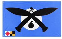 A mockup of the custom flag 'florida pirate flag' on a white background