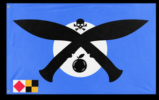 A mockup of the custom flag 'florida pirate flag' on a white background