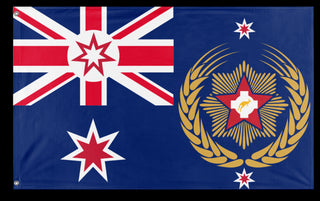 A mockup of the custom flag 'NSW flag' on a white background