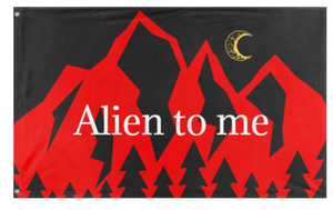 A mockup of the custom flag 'Alien to Me  flag' on a white background