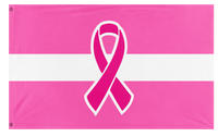A mockup of the custom flag 'Latvian Breast Cancer Awareness flag' on a white background
