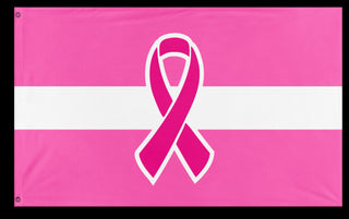 A mockup of the custom flag 'Latvian Breast Cancer Awareness flag' on a white background