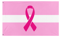 A mockup of the custom flag 'Latvian Breast Cancer Awareness flag' on a white background