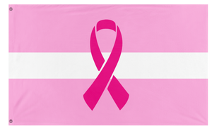 A mockup of the custom flag 'Latvian Breast Cancer Awareness flag' on a white background