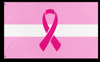 A mockup of the custom flag 'Latvian Breast Cancer Awareness flag' on a white background