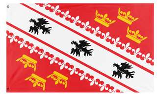 A mockup of the custom flag 'Elsass-Mosel flag' on a white background