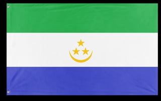A mockup of the custom flag 'United Republic Of Osavina flag' on a white background