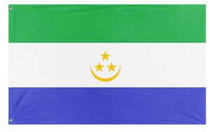 A mockup of the custom flag 'United Republic Of Osavina flag' on a white background