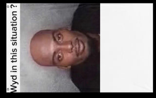 A mockup of the custom flag 'wyd in this situation flag' on a white background