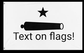 A mockup of the custom flag 'Test  flag' on a white background