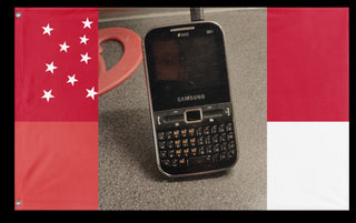 A mockup of the custom flag 'T flag' on a white background