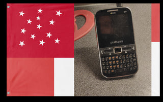 A mockup of the custom flag 'T flag' on a white background