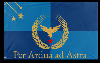 A mockup of the custom flag 'The flag of The Karelian Acsendancy flag' on a white background