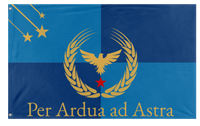 A mockup of the custom flag 'Karelian Ascendancy flag' on a white background