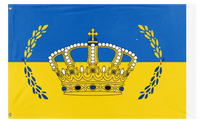 A mockup of the custom flag 'Golden Dynasty flag' on a white background