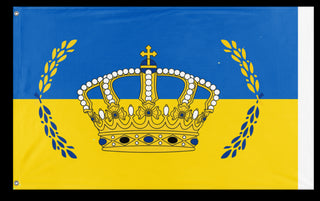 A mockup of the custom flag 'Golden Dynasty flag' on a white background