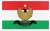 A mockup of the custom flag 'Kurdistan Iraqi flag' on a white background