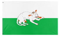 A mockup of the custom flag 'OurGloriousStyrianPanther flag' on a white background