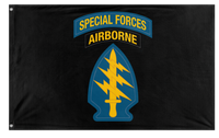 A mockup of the custom flag 'Airborne Special Forces flag' on a white background