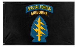 A mockup of the custom flag 'Airborne Special Forces flag' on a white background