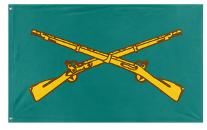 A mockup of the custom flag 'US Army Infantry Branch flag' on a white background