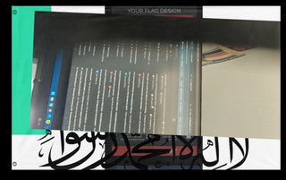 A mockup of the custom flag 't flag' on a white background