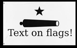 A mockup of the custom flag 'test  flag' on a white background