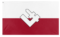 A mockup of the custom flag 'Grupa Falanga flag' on a white background