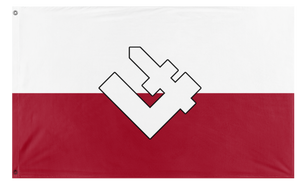 A mockup of the custom flag 'Grupa Falanga flag' on a white background