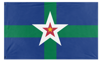A mockup of the custom flag 'British Lucian island flag' on a white background