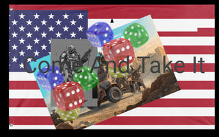 A mockup of the custom flag 'T flag' on a white background