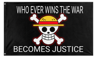 A mockup of the custom flag 'One piece flag' on a white background