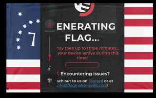 A mockup of the custom flag 't flag' on a white background