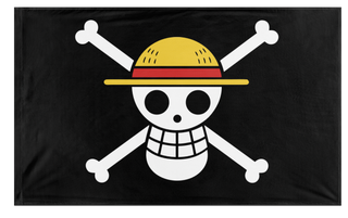 A mockup of the custom flag 'Straw Hat Protest flag' on a white background